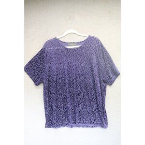 Designs & Co Lane Bryant Velvet Burnout Semi Sheer Top-Size 18/20-Whimsigoth